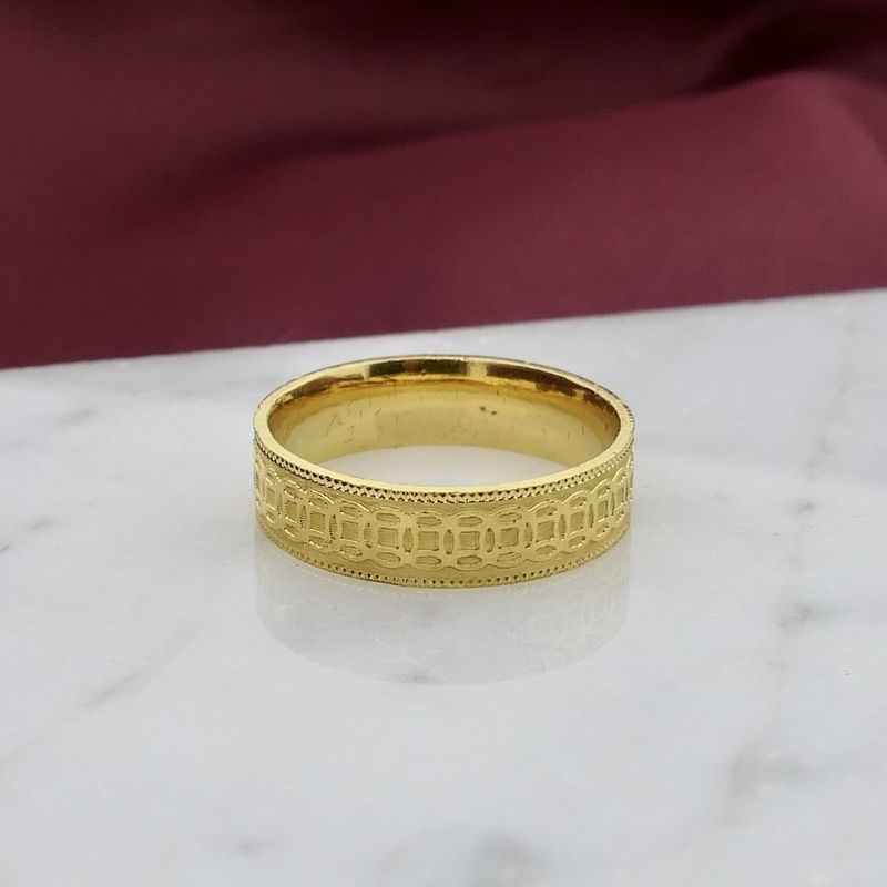 Image 4 of 24 carat gold Byzantine band ring