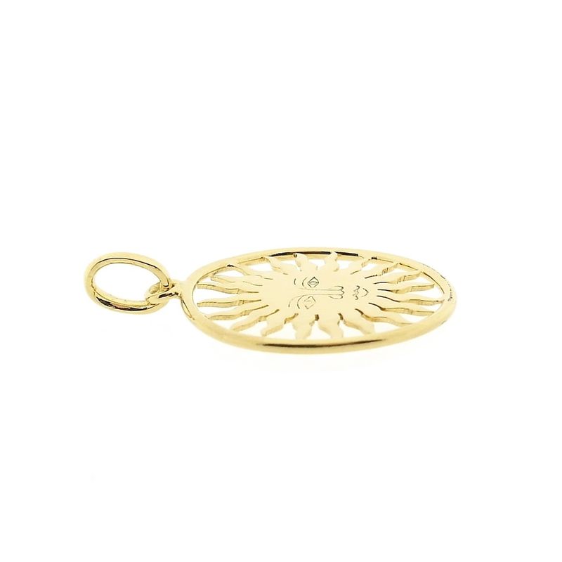 Image 4 of 18-karat gold pendant of a sun with a face | St. Moritz