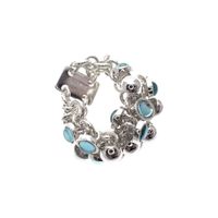 Silver fantasy ring with charms; aqua | ESPRIT