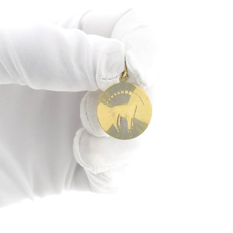 Image 9 of Gold zodiac sign pendant; Capricorn