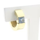 Image 4 of Gold hoop earrings with topaz | Ø 16.7 mm