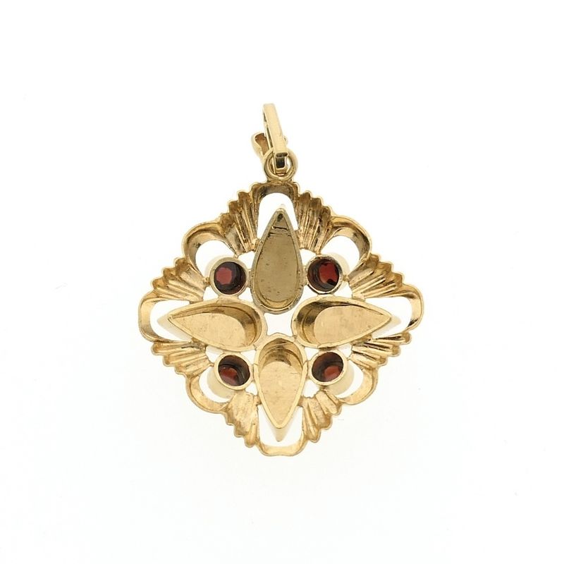 Image 3 of Vintage gold pendant with garnet