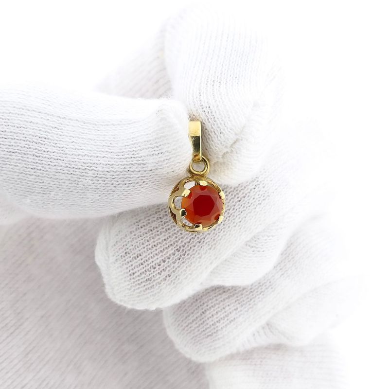 Image 11 of 14K Gold Pendant with Carnelian