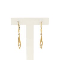 Gold stud earrings with zirconia