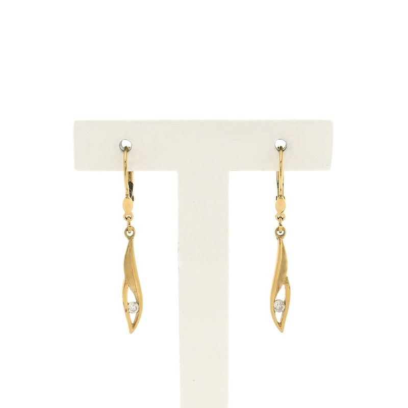 Image 1 of Gold stud earrings with zirconia