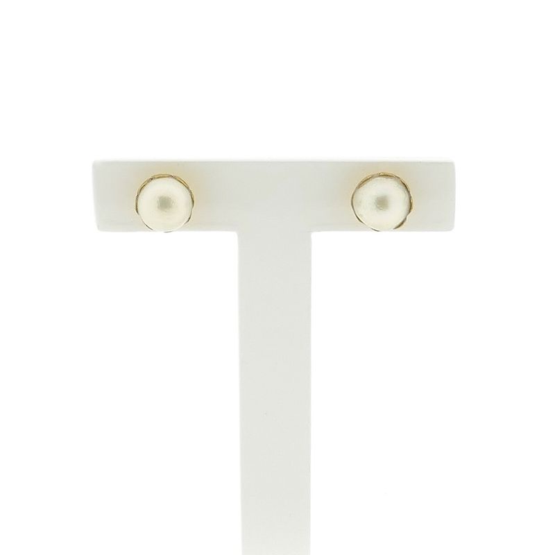 Image 1 of Vintage gold stud earrings with pearl