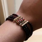 Image 8 of Antique Garnet Bead Bracelet with Gold Clasp