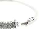 Image 6 of White gold bangle with a cluster of zirconia; Size M/L