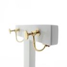 Image 4 of Gold clip-on earrings with garnet | Vintage