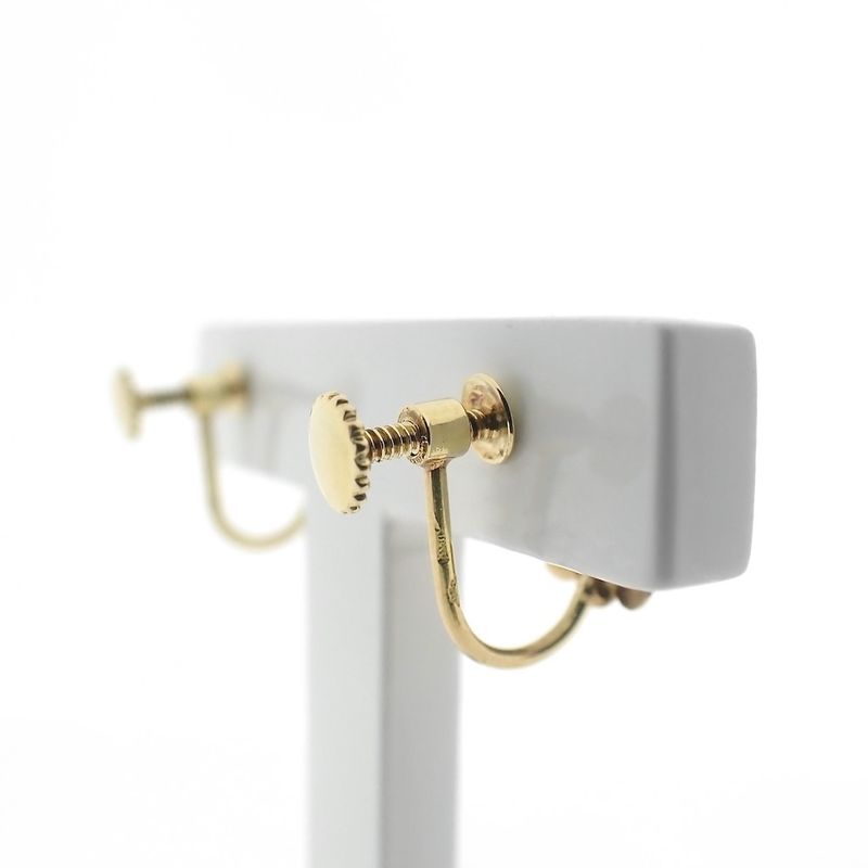 Image 4 of Gold clip-on earrings with garnet | Vintage