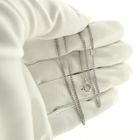 Image 4 of White gold gourmet link necklace | 44-49 cm