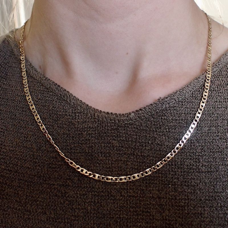 Image 4 of Gold Figaro link chain | 51 cm