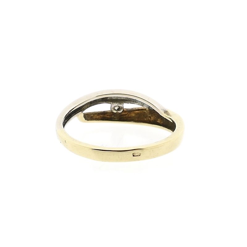 Afbeelding 4 van Bicolor gouden ring met diamant; 0,03 ct. 