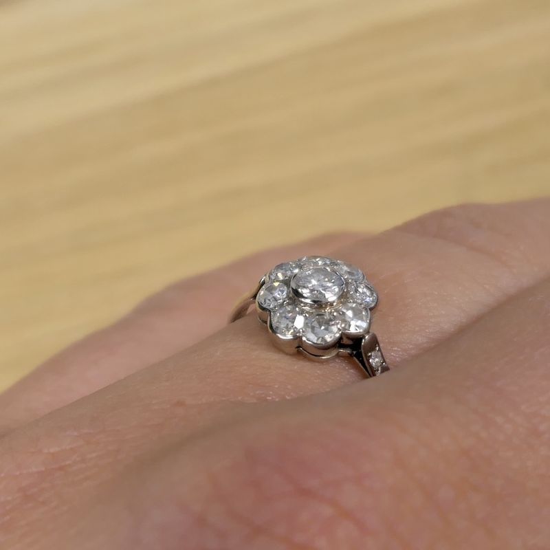 Image 5 of White gold entourage ring with diamond | 0.74 ct.