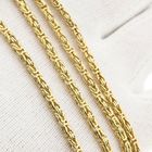 Image 9 of Gold Square Byzantine Link Necklace; Midas
