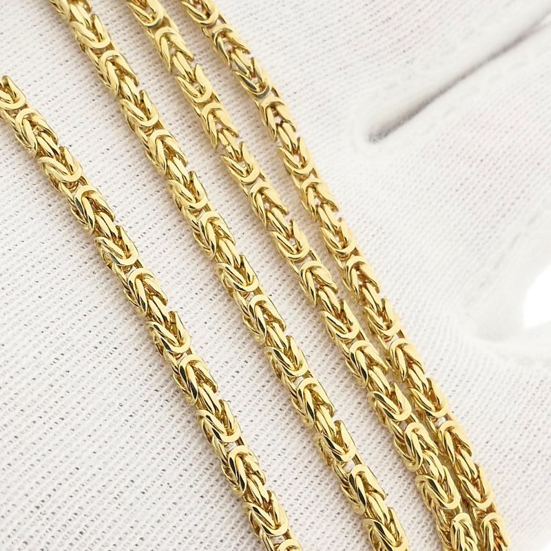 Image 9 of Gold Square Byzantine Link Necklace; Midas