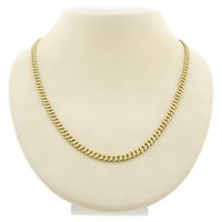 Gold flat gourmet link chain