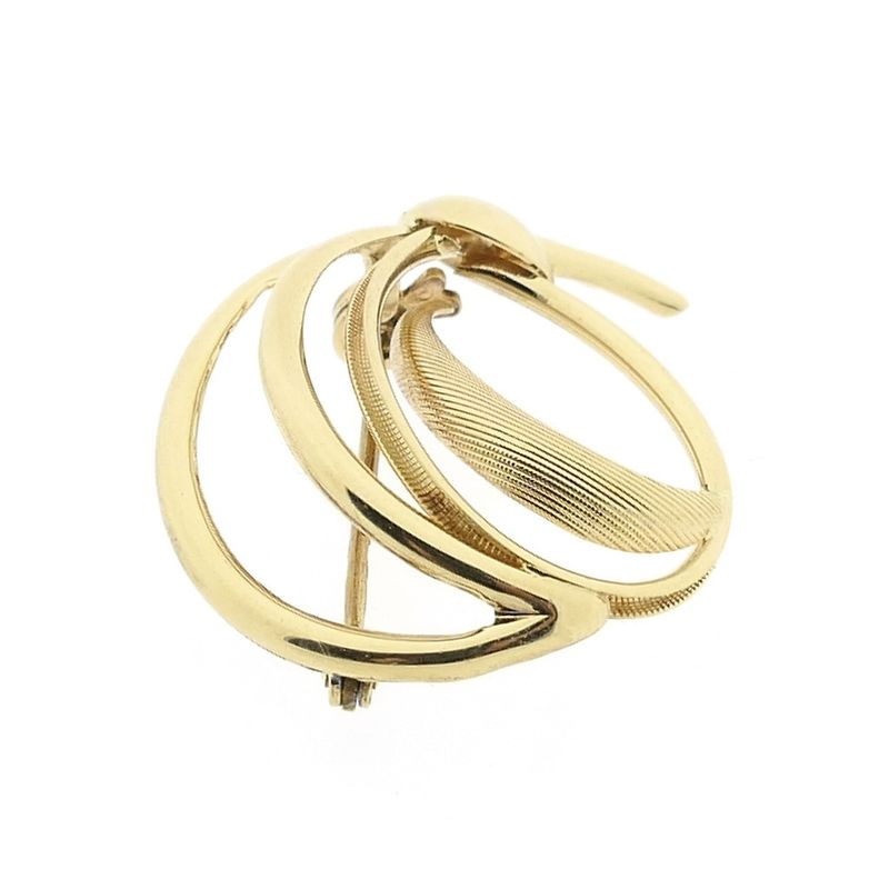 Image 12 of Vintage gold abstract brooch