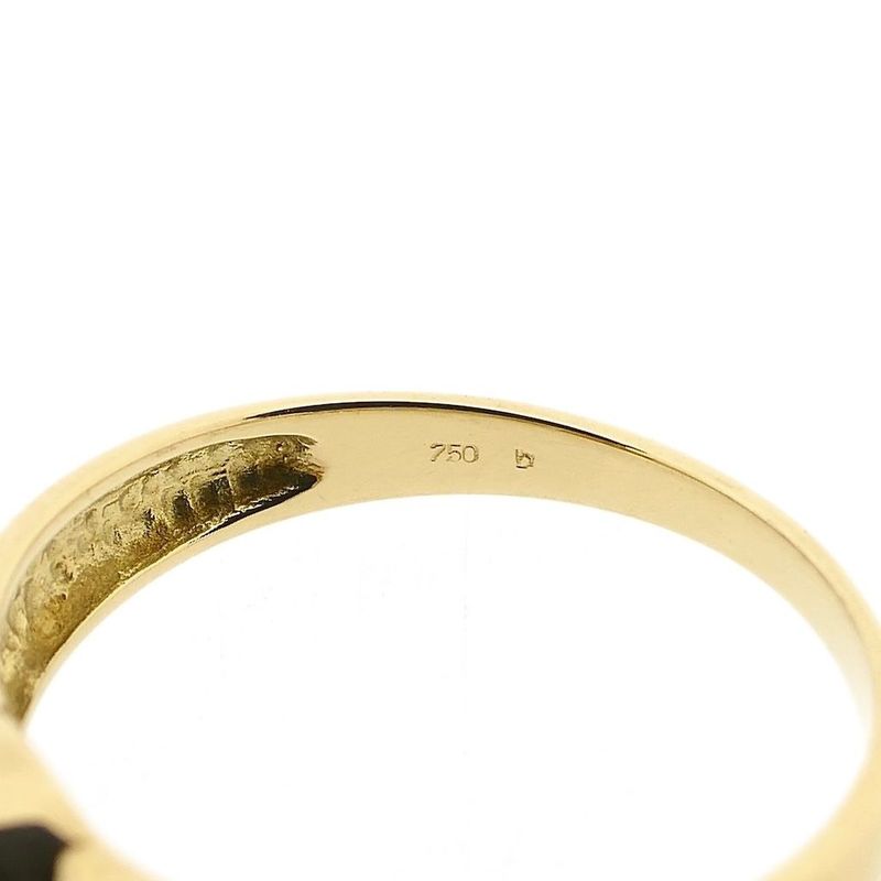 Afbeelding 6 van Gouden ring met saffier en diamant; 0,01 ct. 