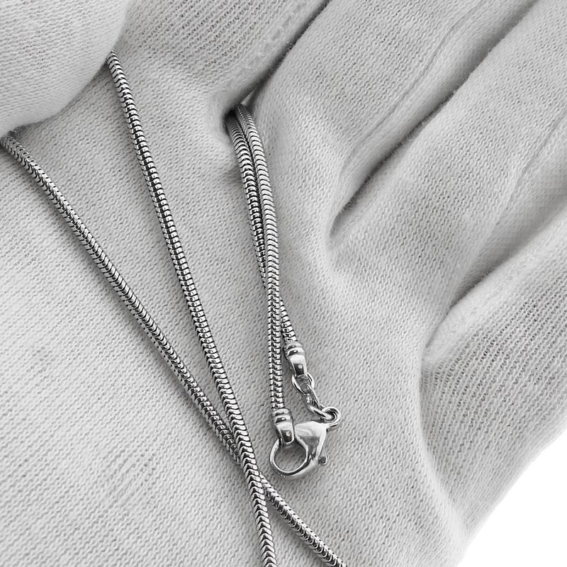 Image 7 of White gold snake link chain; 43 cm