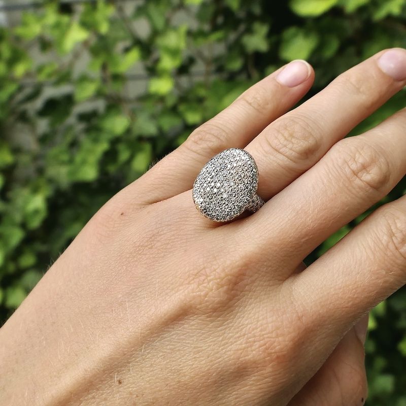 Image 3 of White gold cocktail ring with diamonds 0.90 ct.