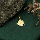 Image 2 of Gold pendant of a four-leaf clover with diamond | 0.01 ct.