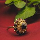 Image 2 of Gold entourage ring with garnet stones | Vintage