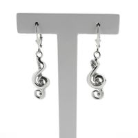 Silver earrings | Musical note