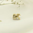 Image 2 of Bicolor gold stud earrings with zirconia