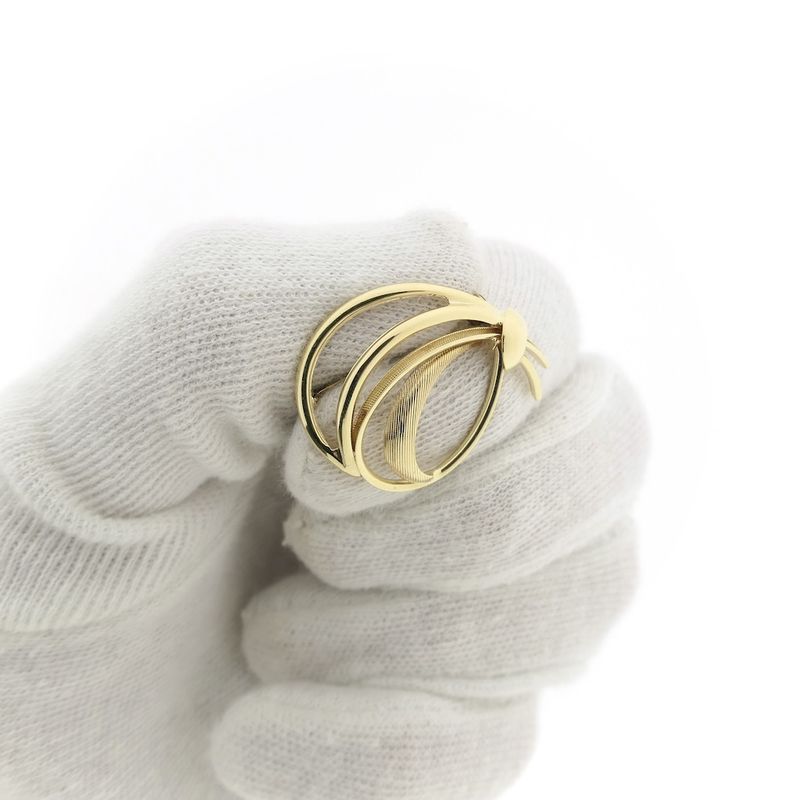 Image 13 of Vintage gold abstract brooch