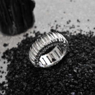 White gold ring with ribs Image 2 of White gold ring with ribs