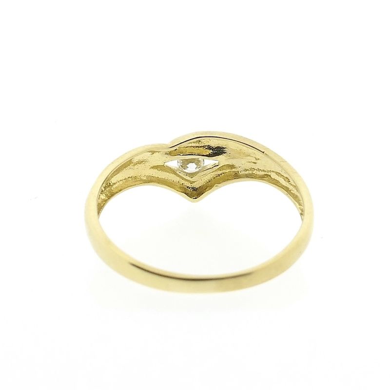 Image 4 of Gold V-shaped ring with zirconia