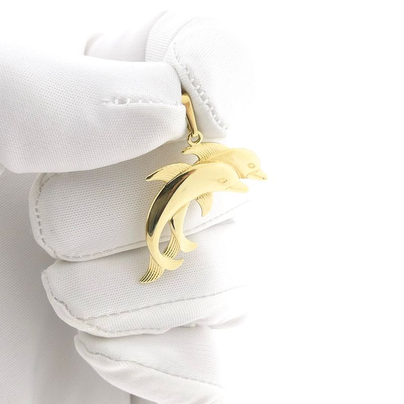 Image 9 of Gold pendant of dolphins