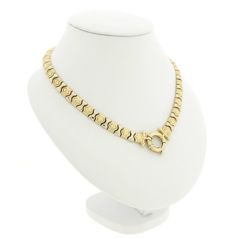 Image 3 of Two-tone gold fantasy link necklace