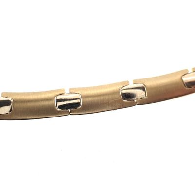 Two-tone gold matte fantasy link necklace Image 2 of Two-tone gold matte fantasy link necklace