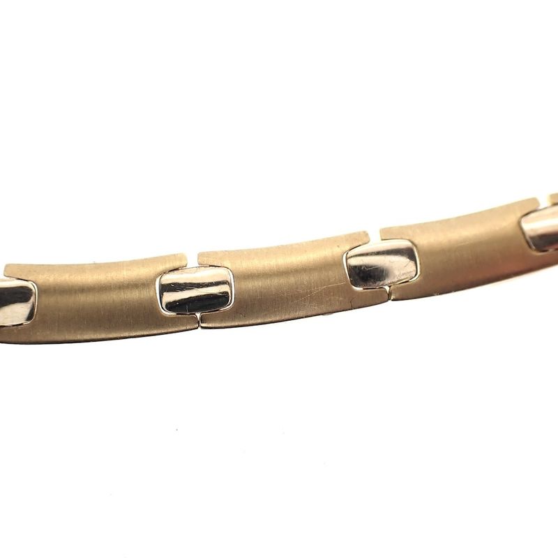 Image 2 of Two-tone gold matte fantasy link necklace