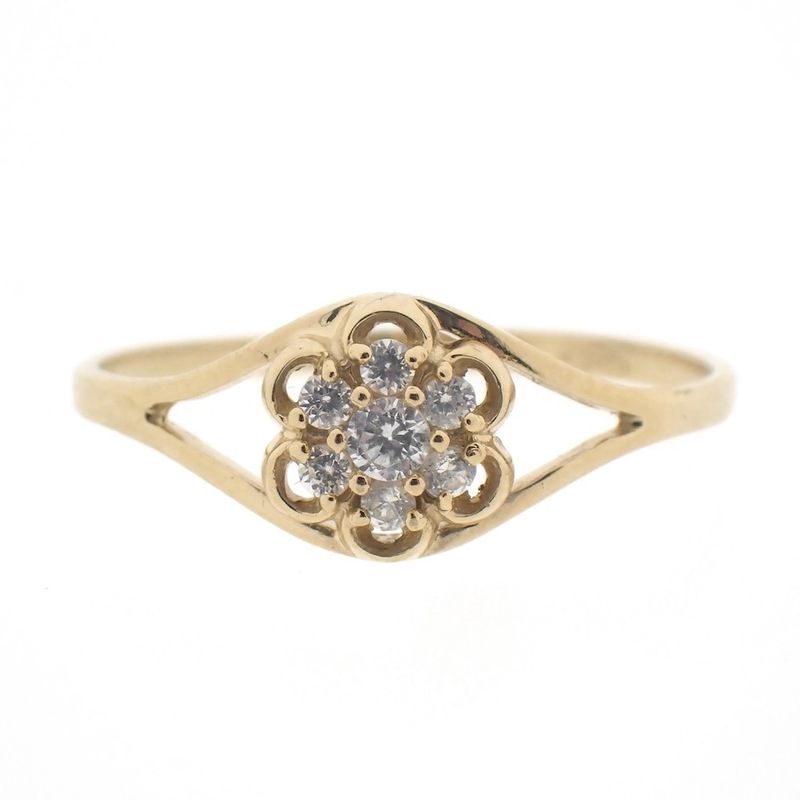 Image 7 of Gold ring with zirconia stones