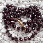 Image 8 of Antique garnet bead necklace with gold clasp