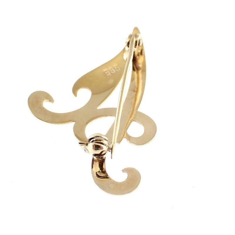 Image 2 of Gold letter brooch; letter A