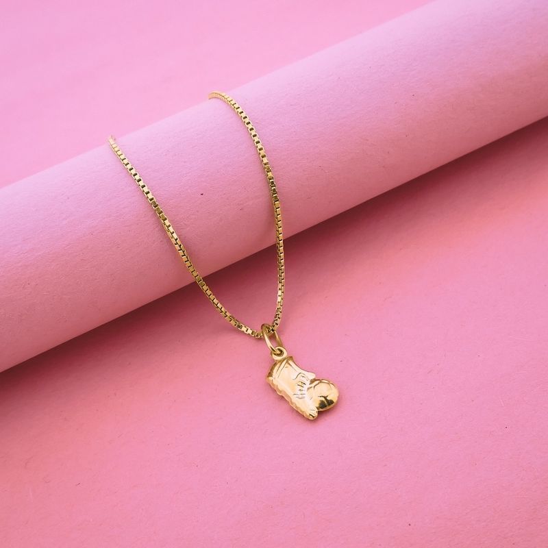 Image 8 of Gold pendant of a football boot with a ball