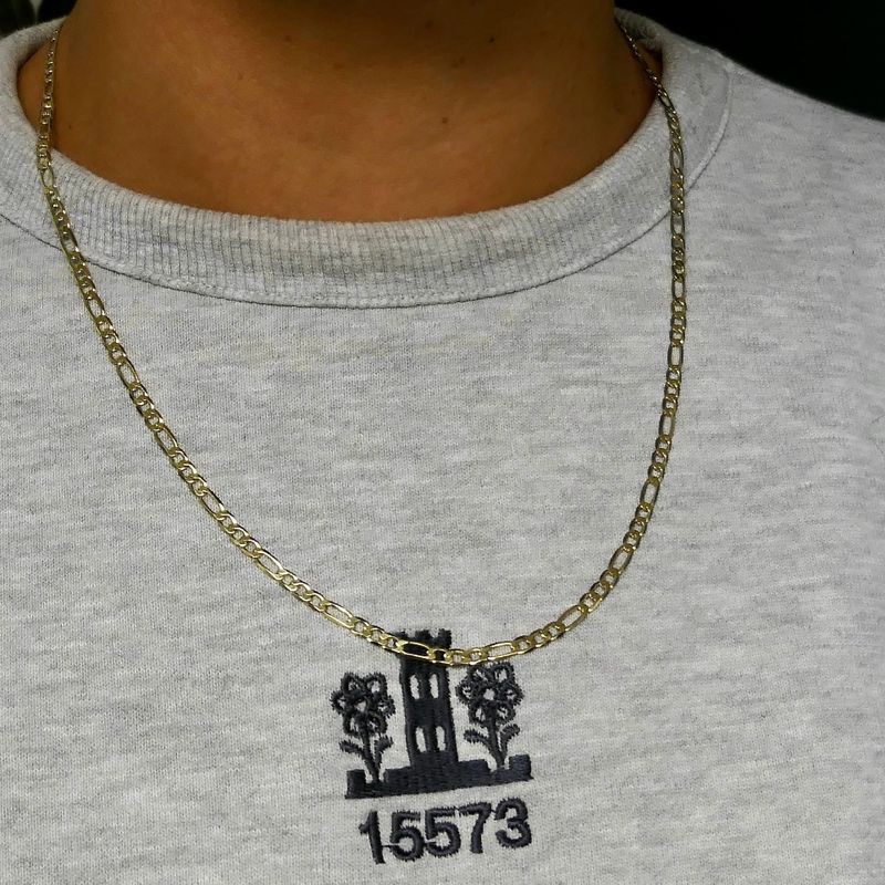 Image 8 of 14k Gold Figaro Necklace; 60.5 cm