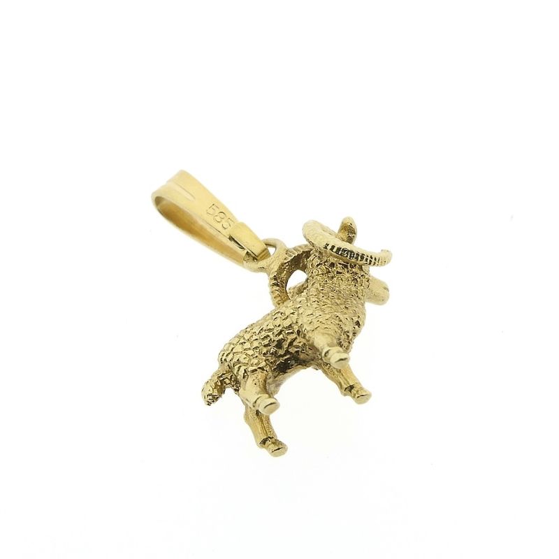 Image 5 of Gold zodiac sign pendant; Capricorn