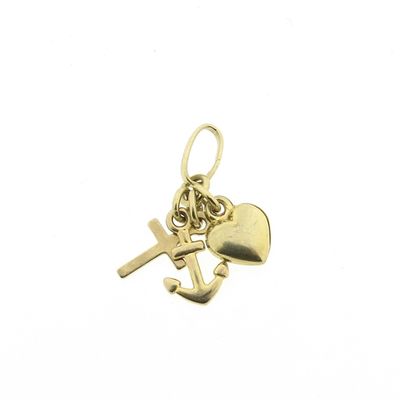 Image 1 of Gold pendant; Faith, hope, and love