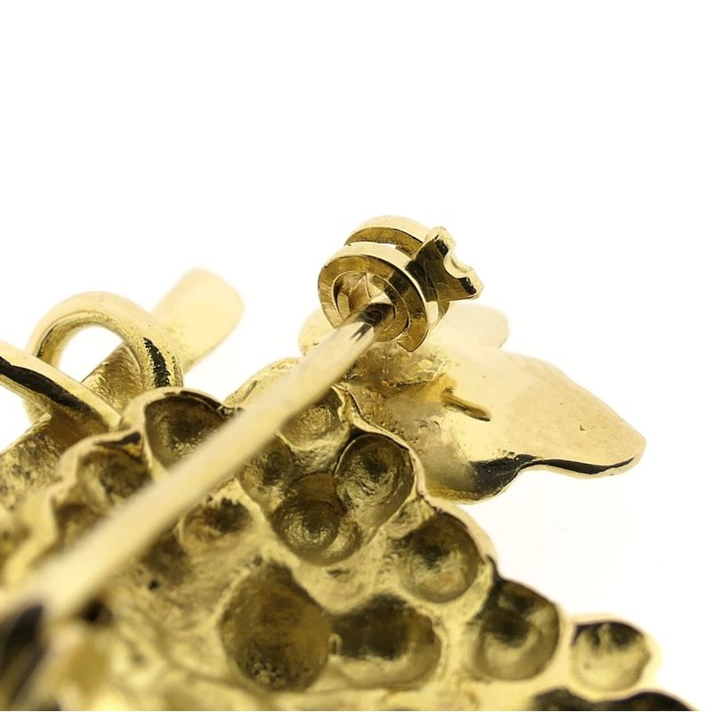Image 4 of Gold brooch of a bunch of grapes.