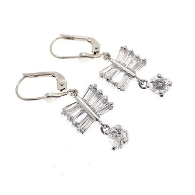 Image 1 of Silver earrings with zirconia charm