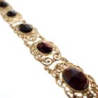 Image 2 of Vintage gold boat bracelet with garnet