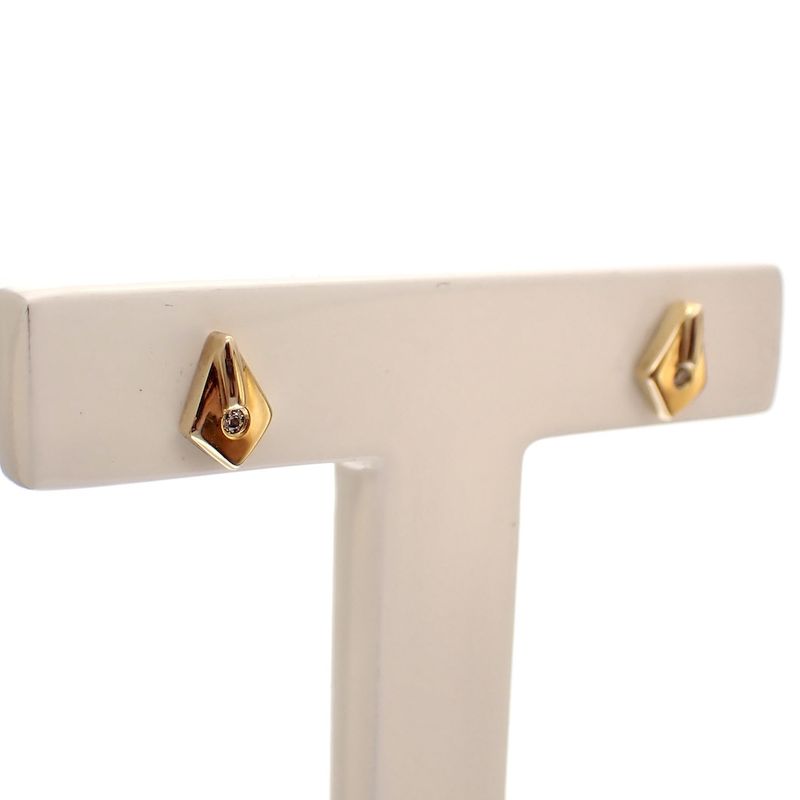 Image 1 of Gold stud earrings with zirconia