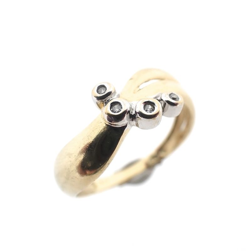 Image 1 of Golden fantasy ring with diamonds | 0.04 ct.