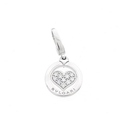 White gold 'Tondo Heart' pendant with 0.10 ct. diamond | Bvlgari Image 1 of White gold 'Tondo Heart' pendant with 0.10 ct. diamond | Bvlgari