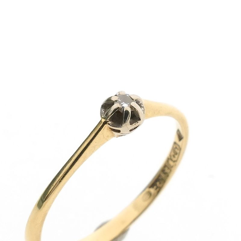 Image 3 of Gold solitaire ring with 0.02 ct. diamond | Desiree